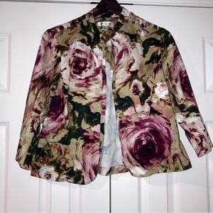 Coldwater Creek Floral Rose No Closure Blazer Small